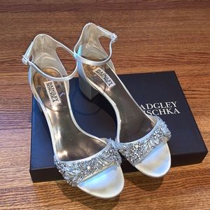 Badgley Mischka ivory Tamara block wedding heel